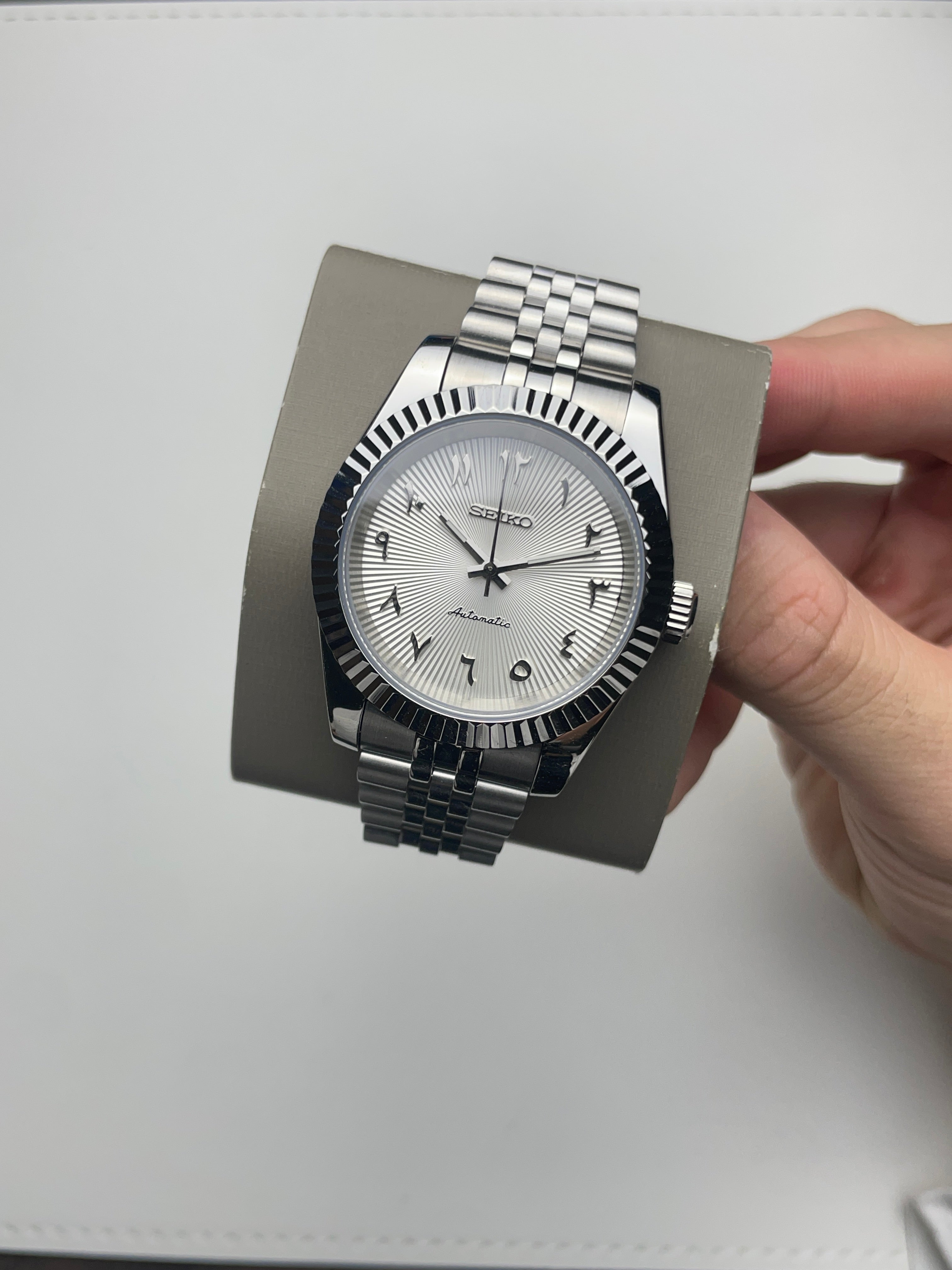 White Arabic Datejust Seiko mod