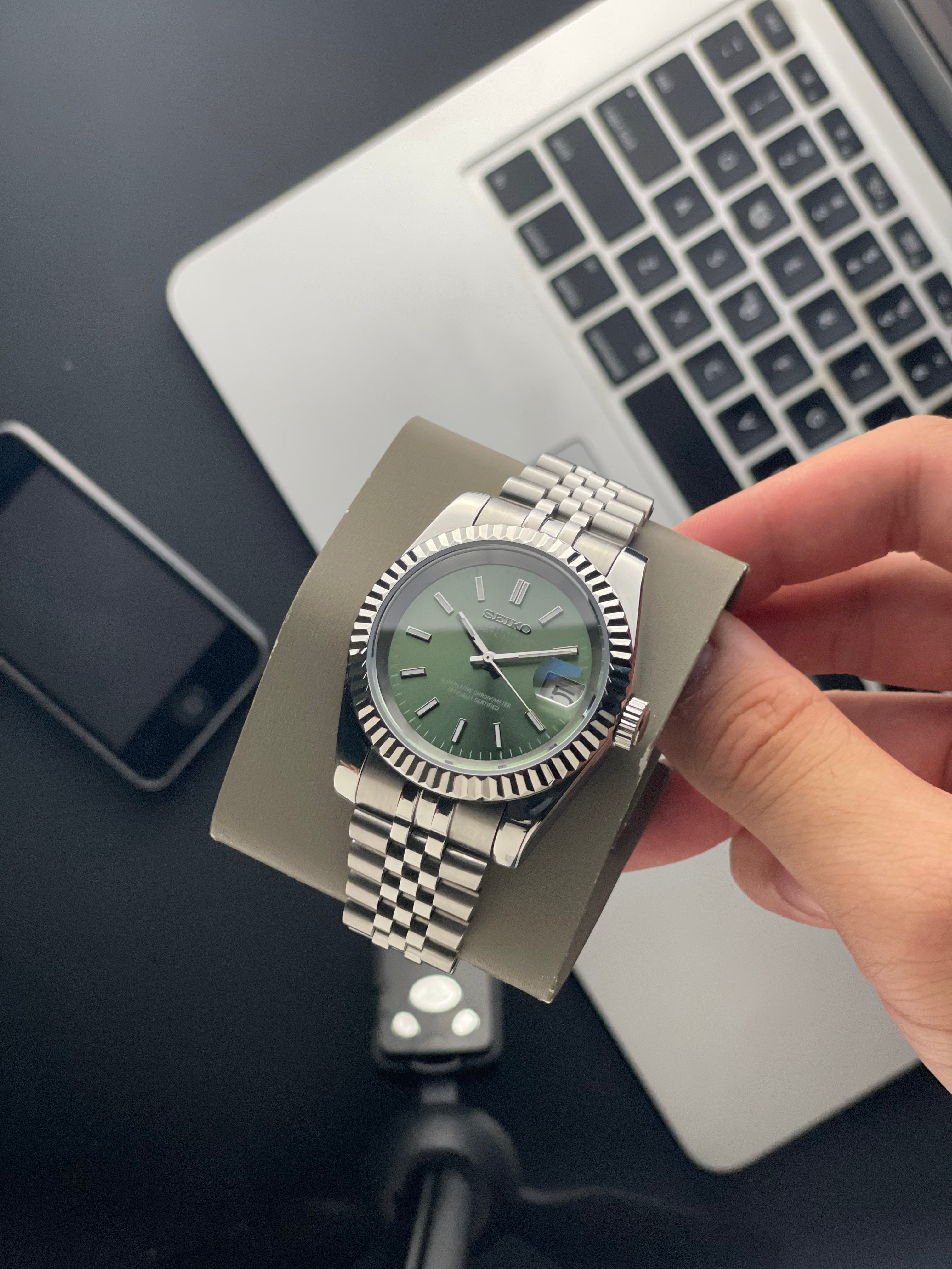 Classic green Datejust Seiko mod