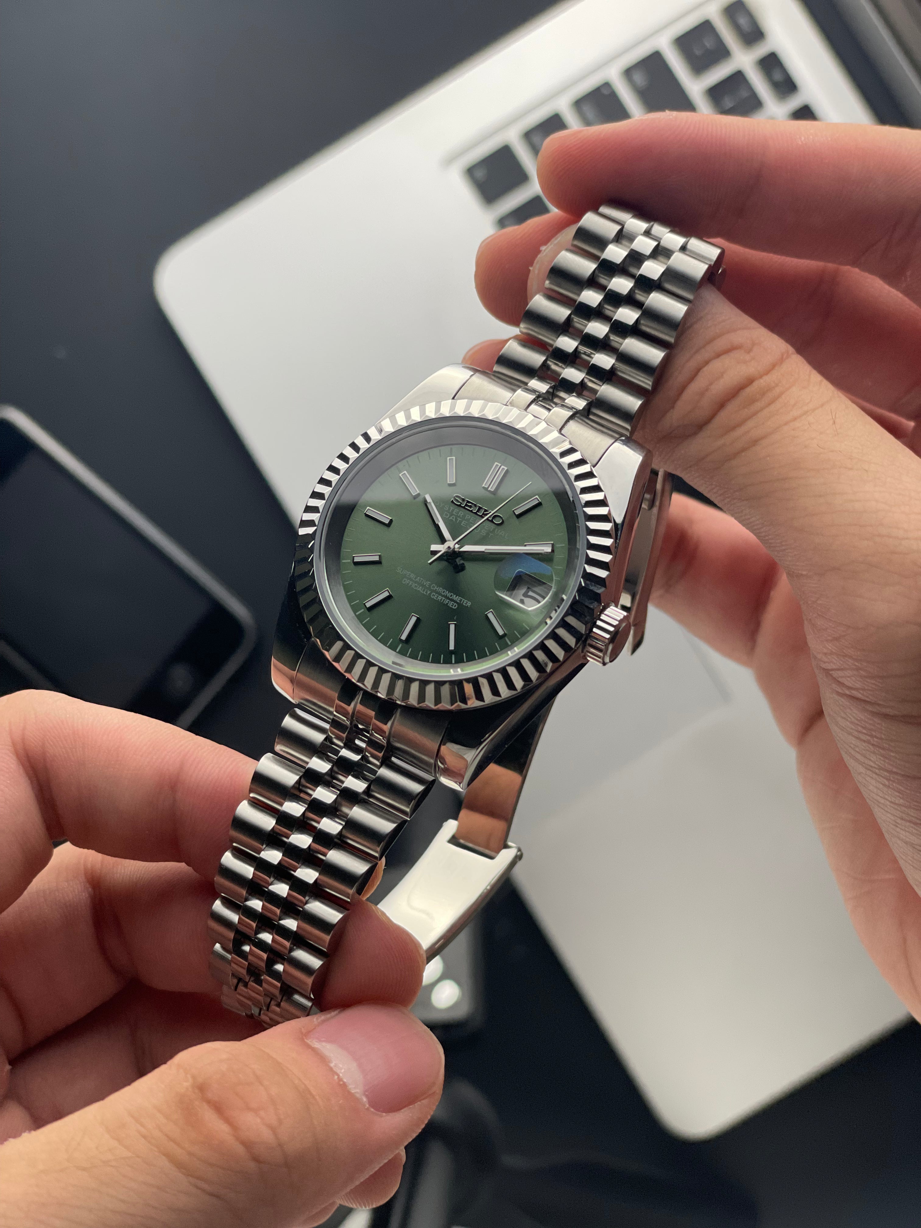 Classic green Datejust Seiko mod