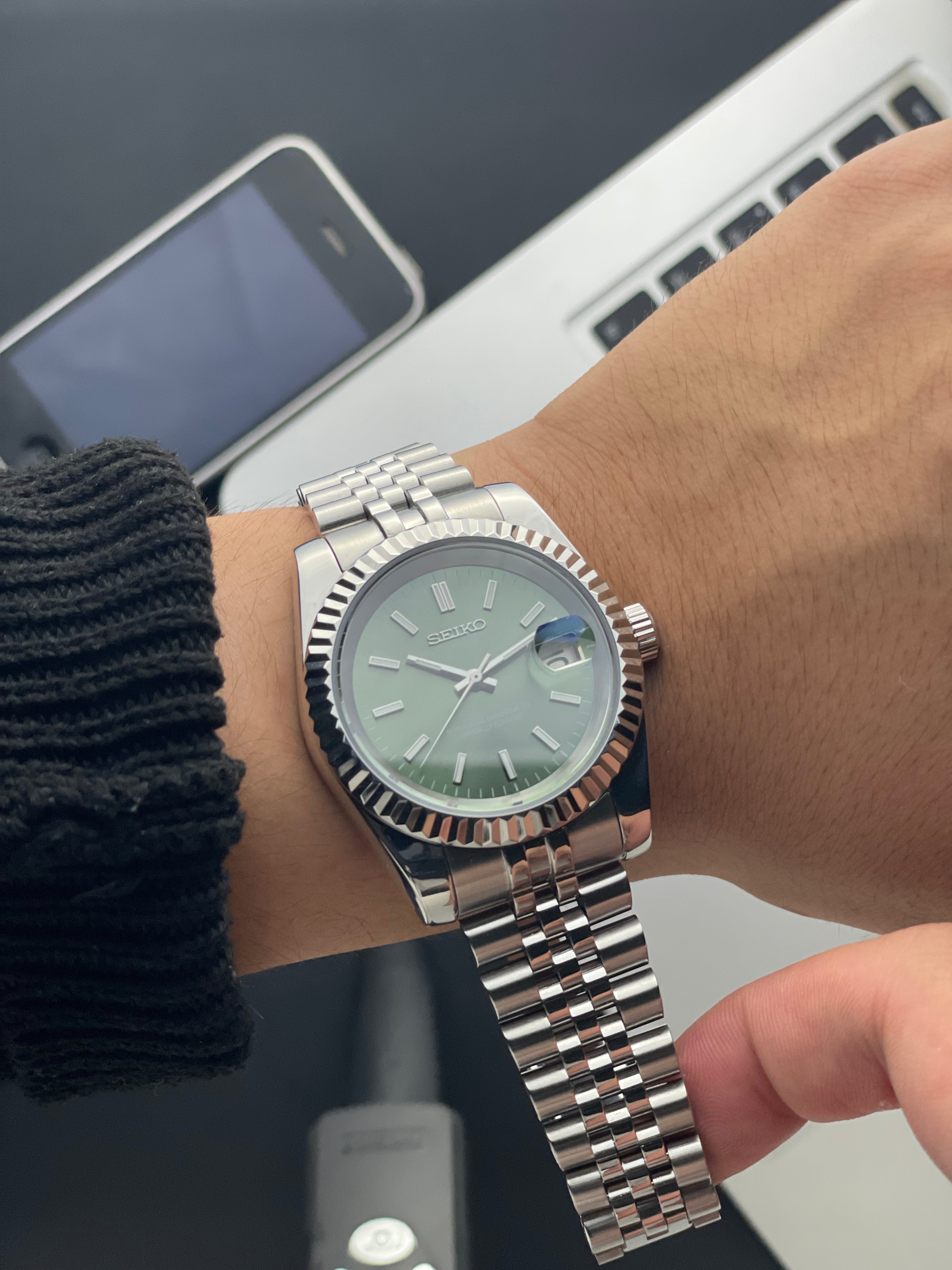 Classic green Datejust Seiko mod