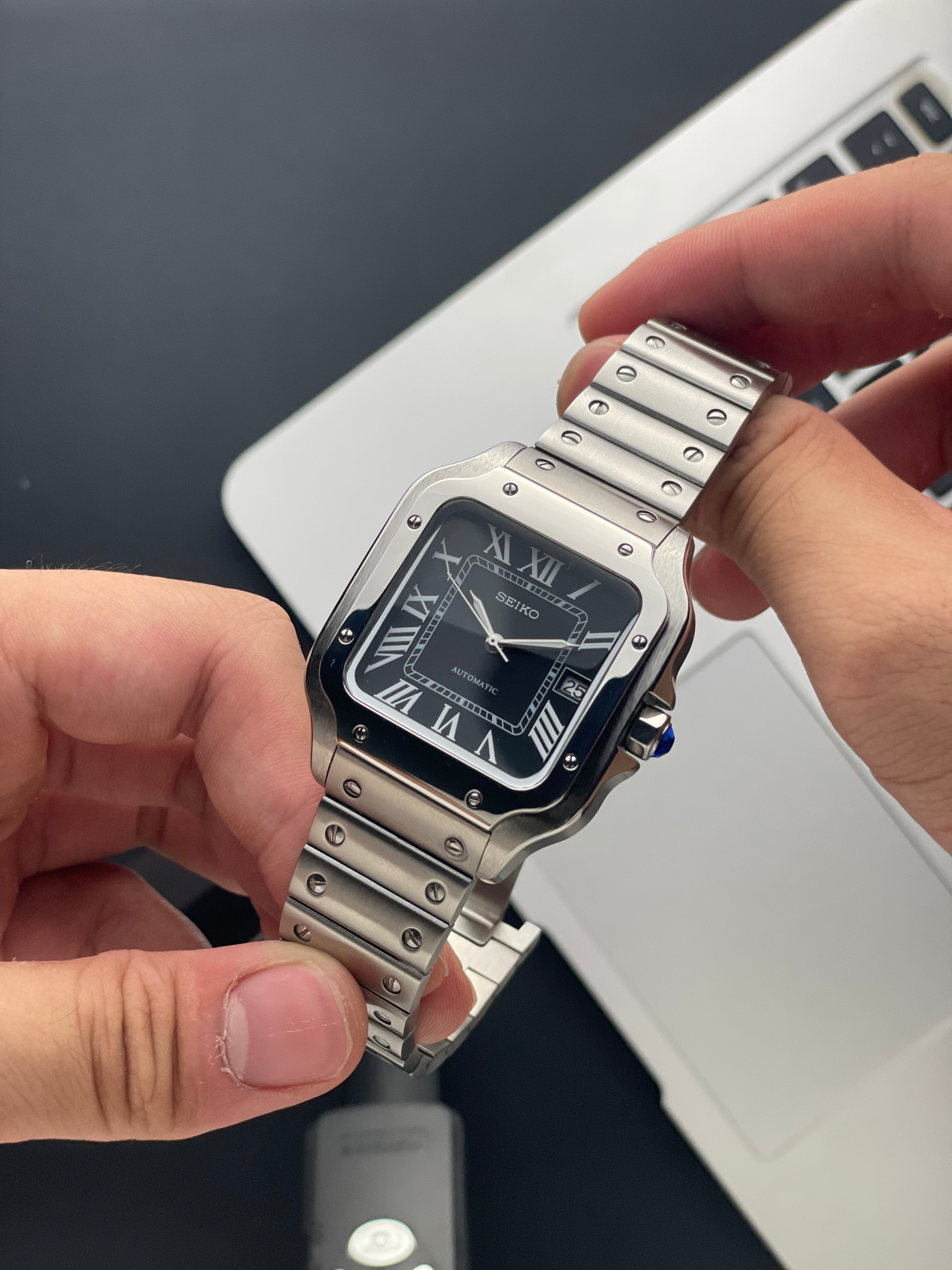 Black Santos Seiko mod