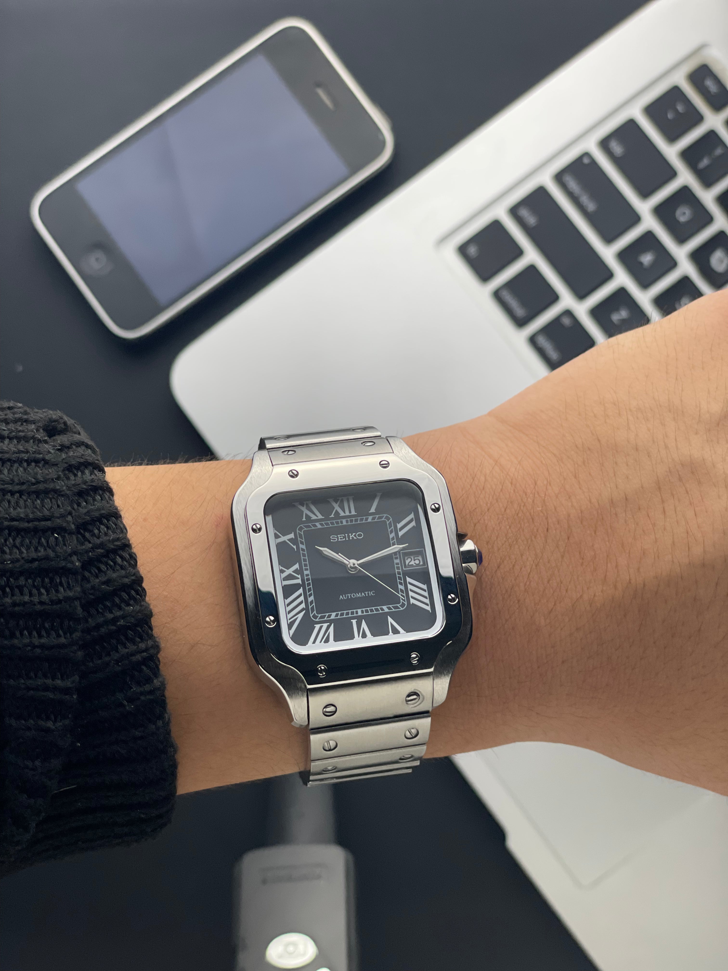 Black Santos Seiko mod