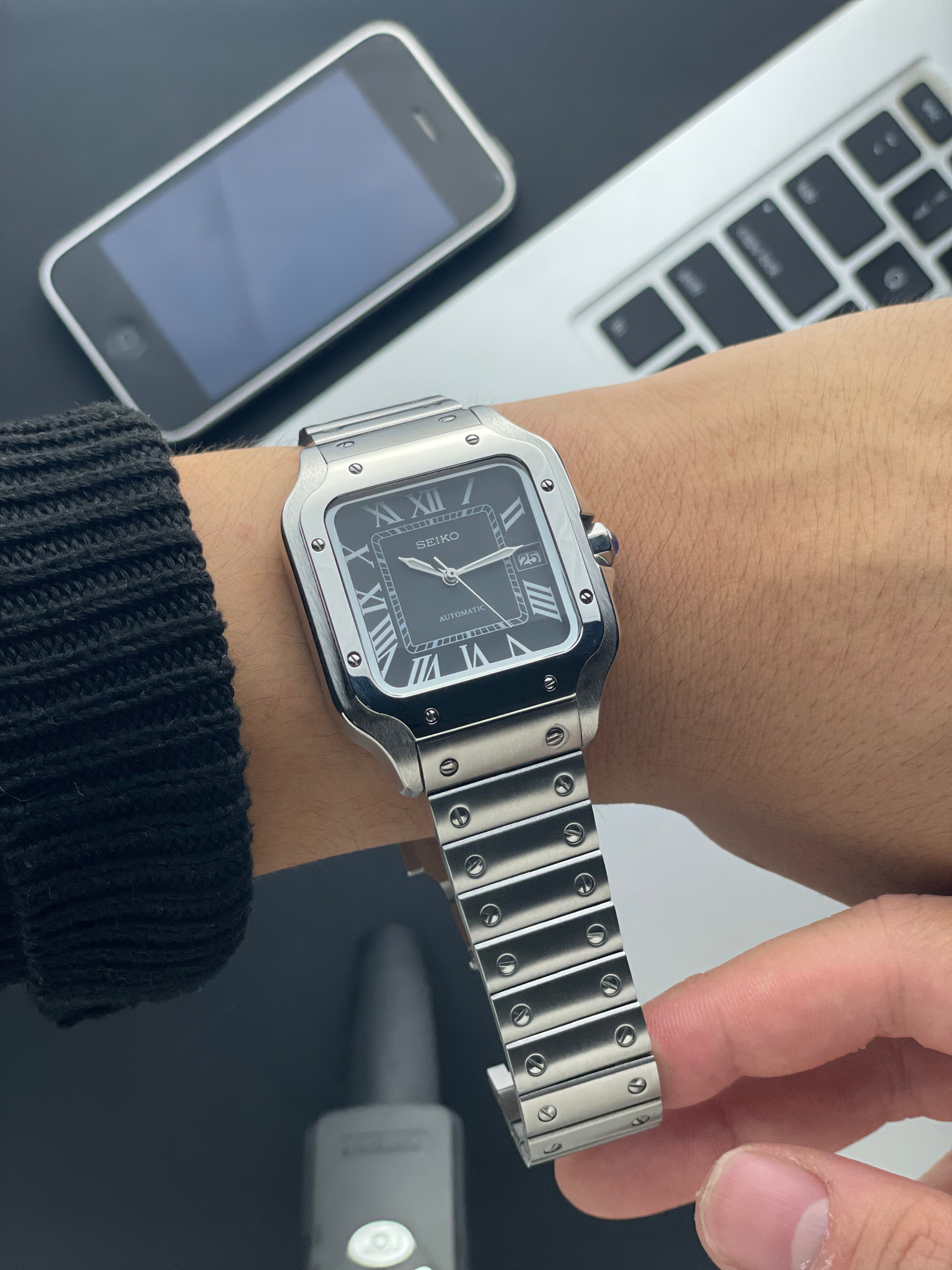 Black Santos Seiko mod