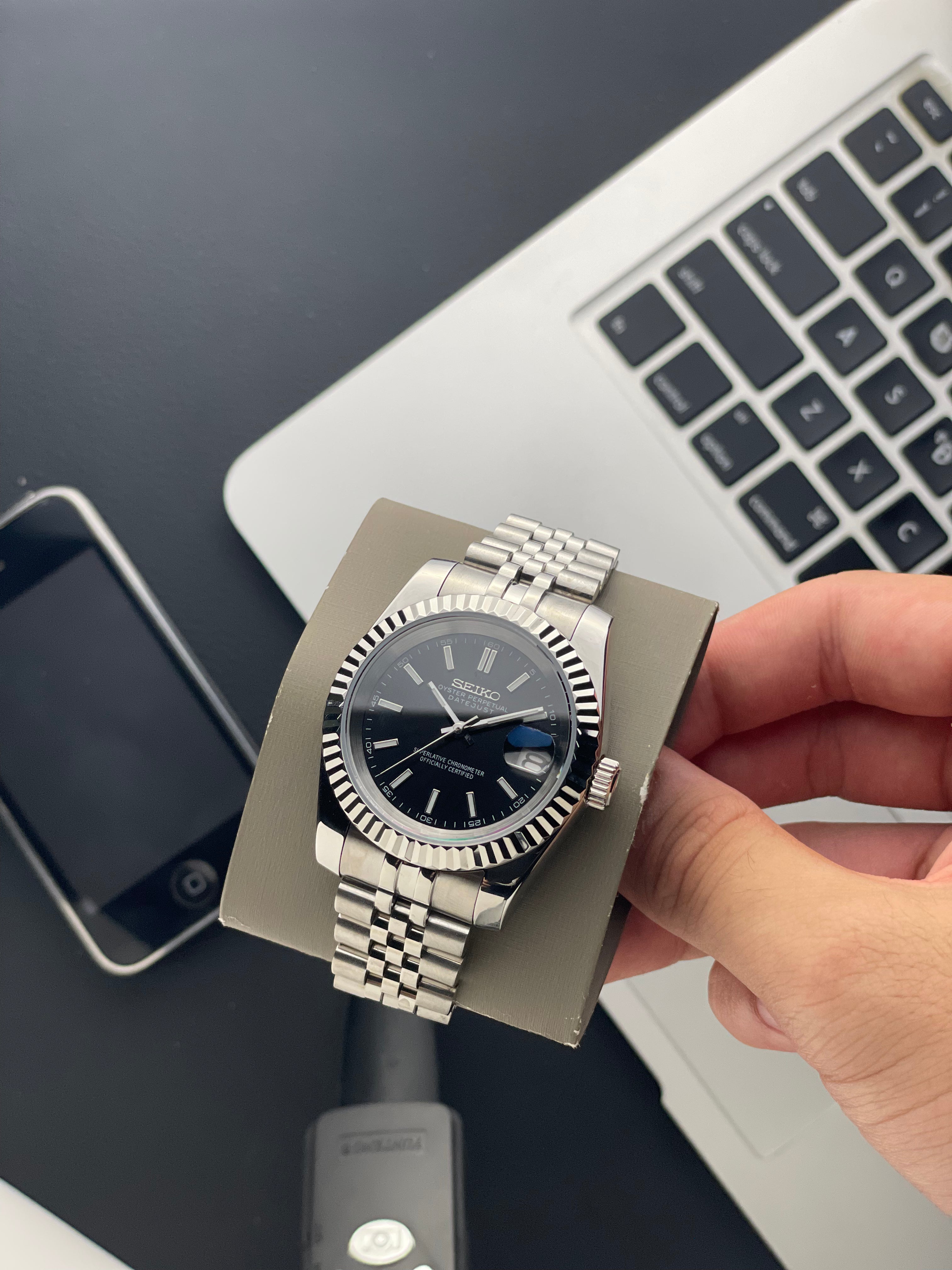 Classic black Datejust Seiko mod