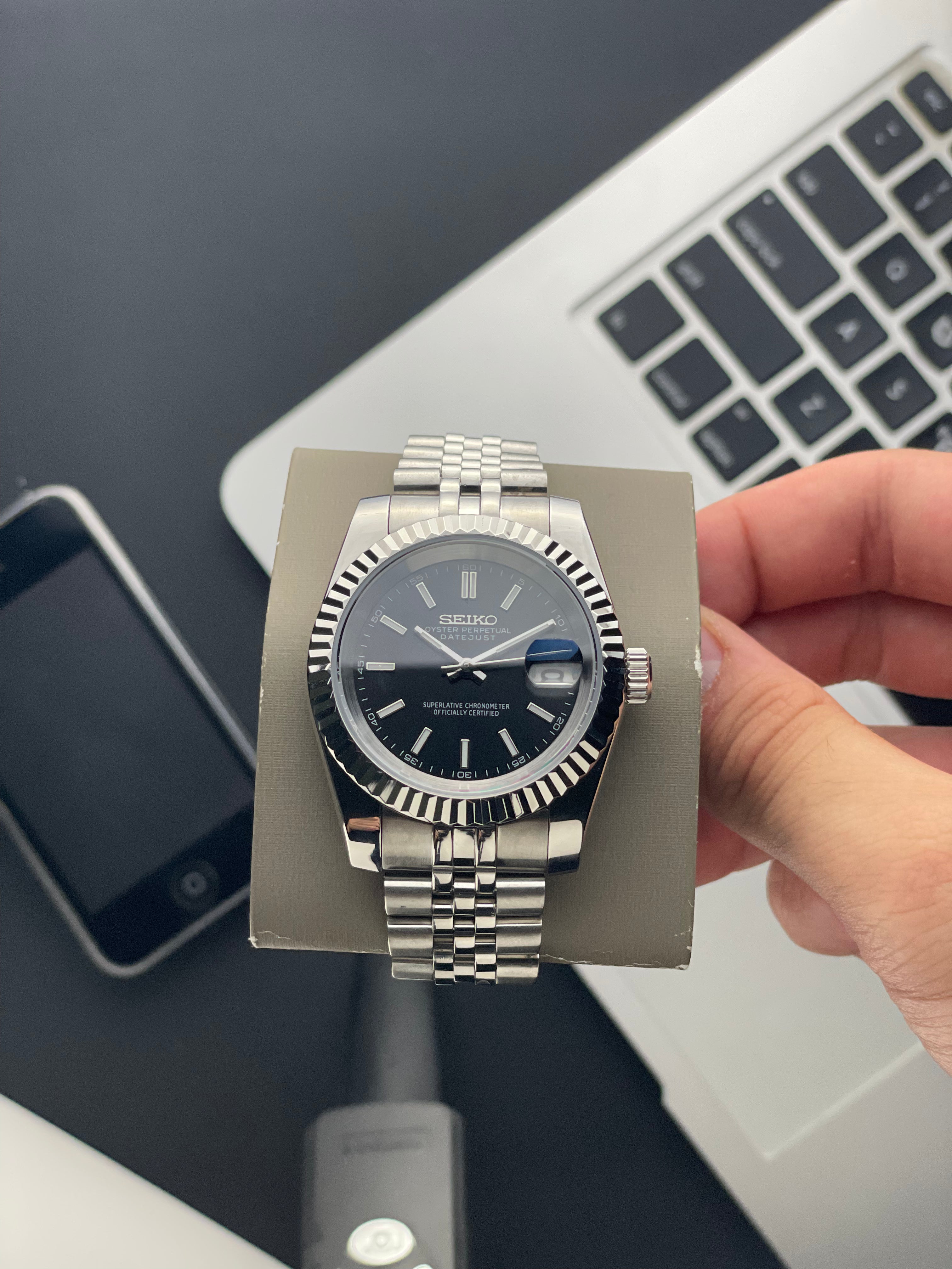 Classic black Datejust Seiko mod