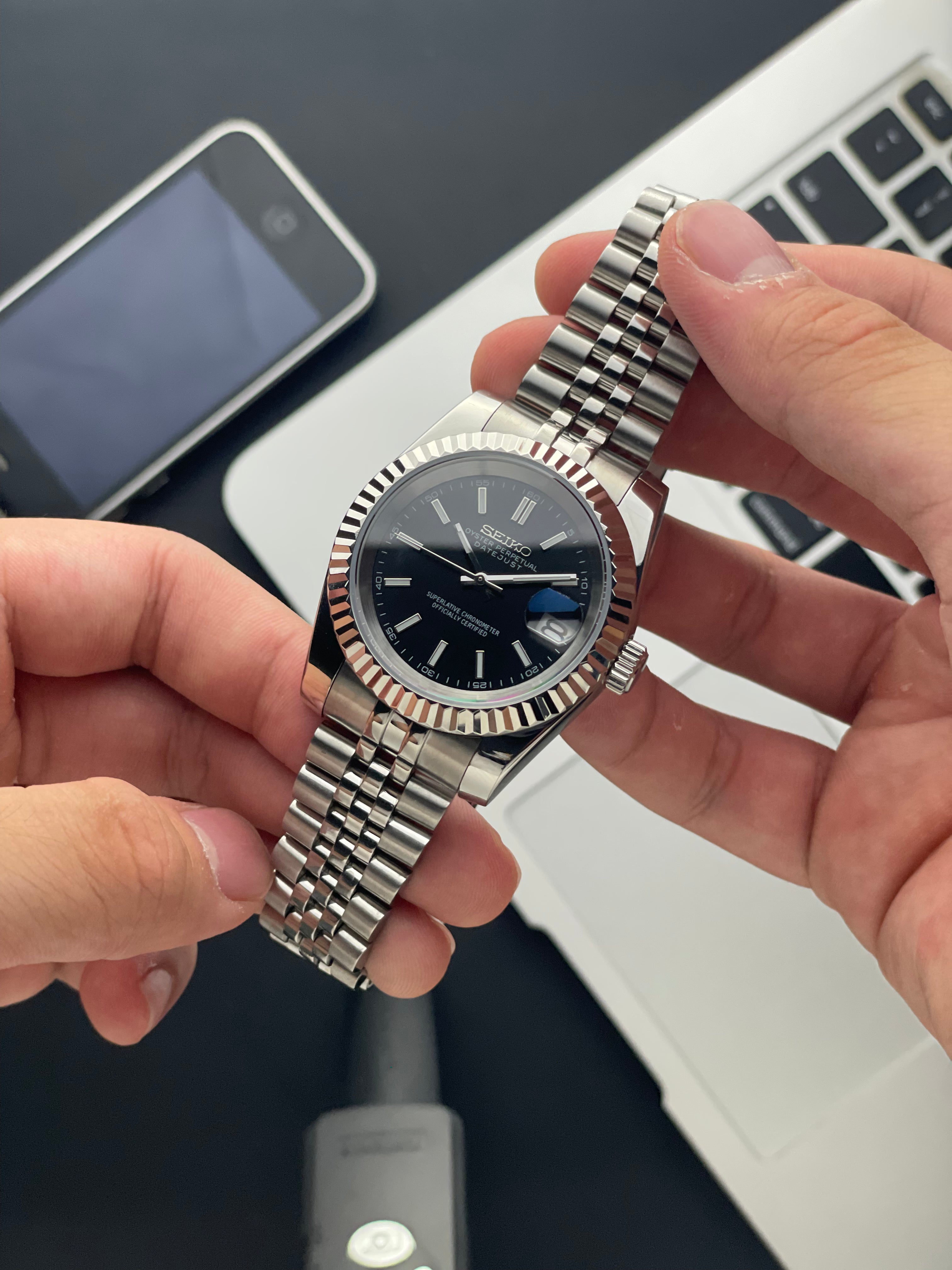 Classic black Datejust Seiko mod