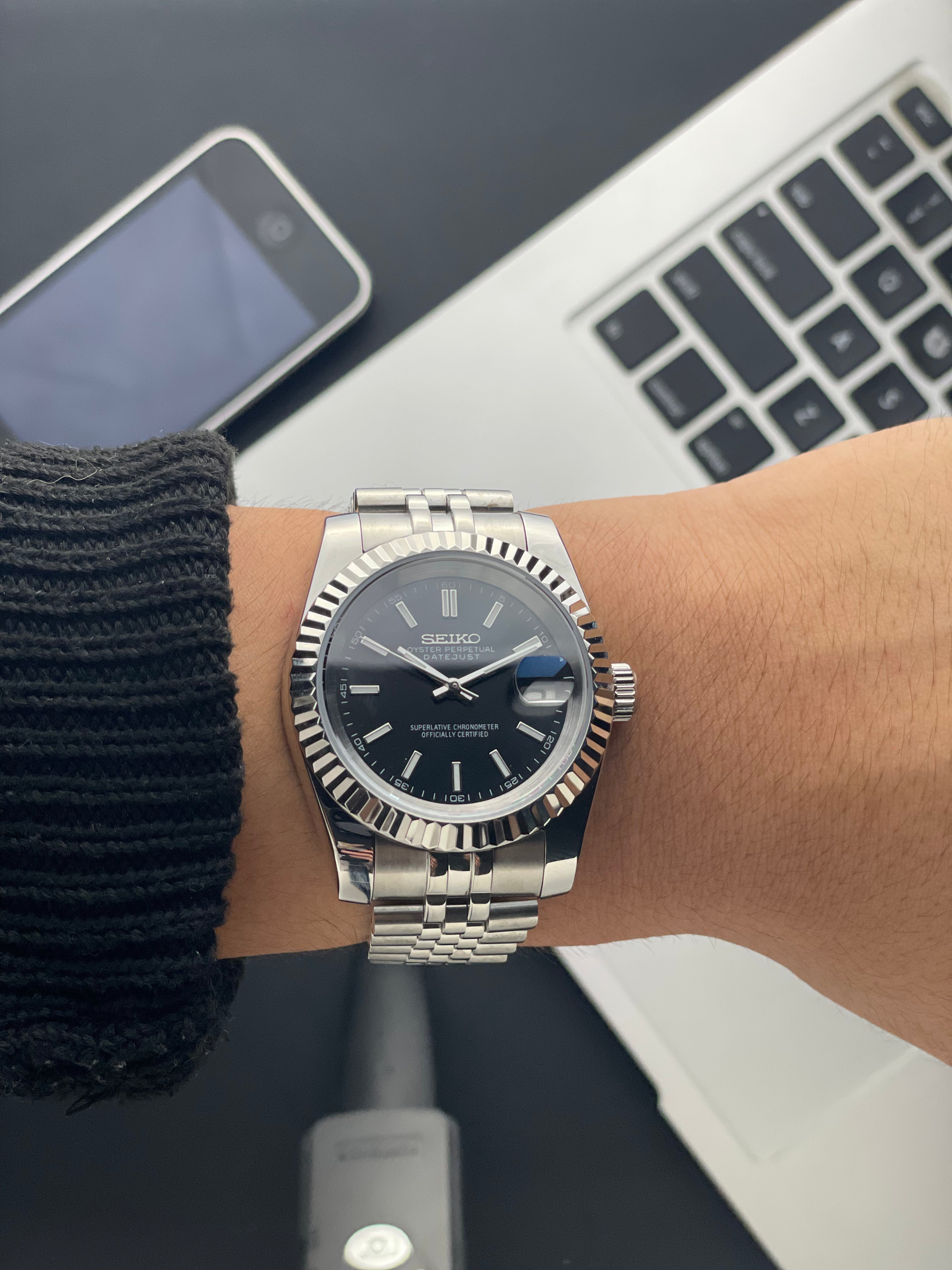 Classic black Datejust Seiko mod