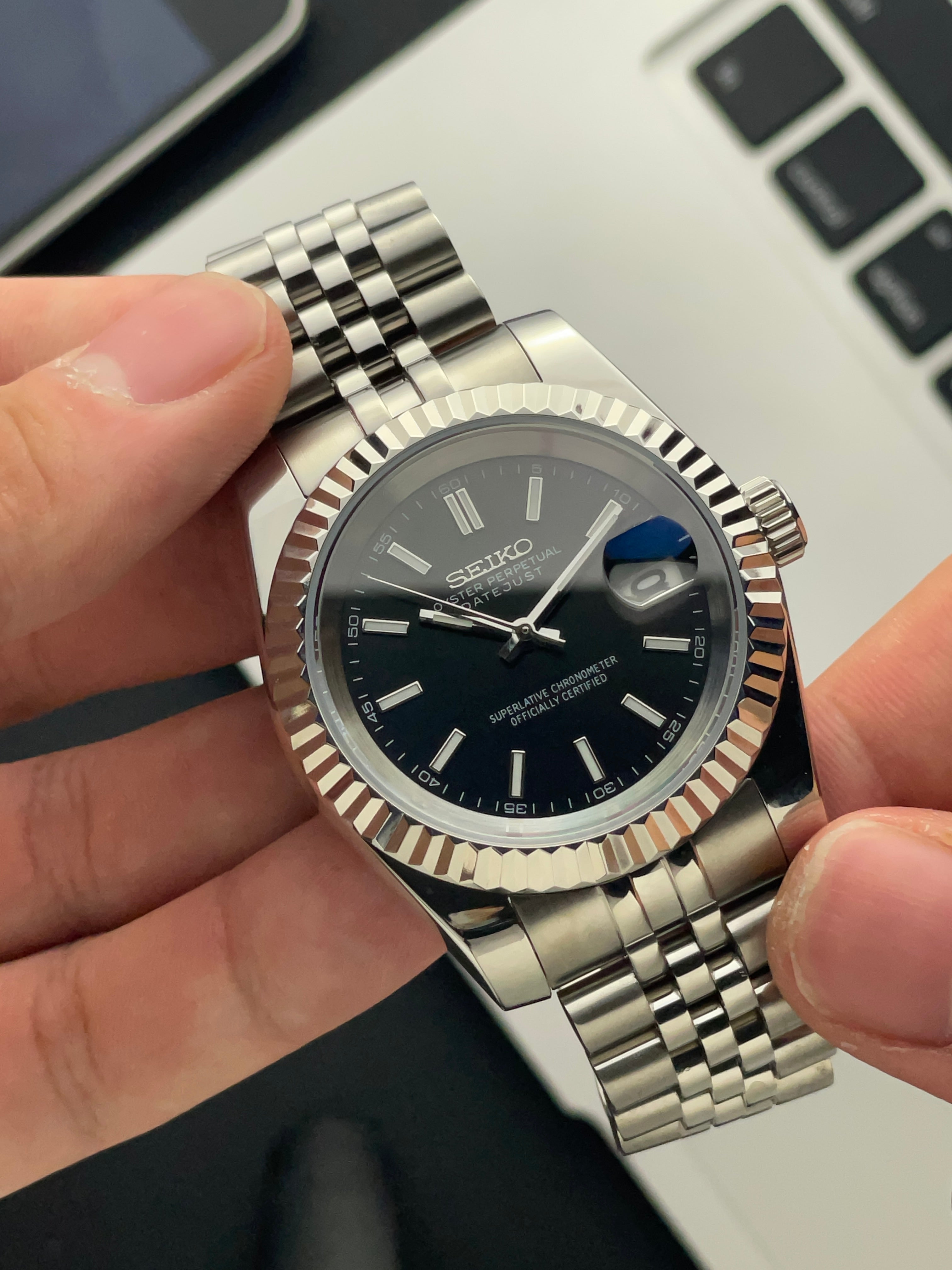 Classic black Datejust Seiko mod