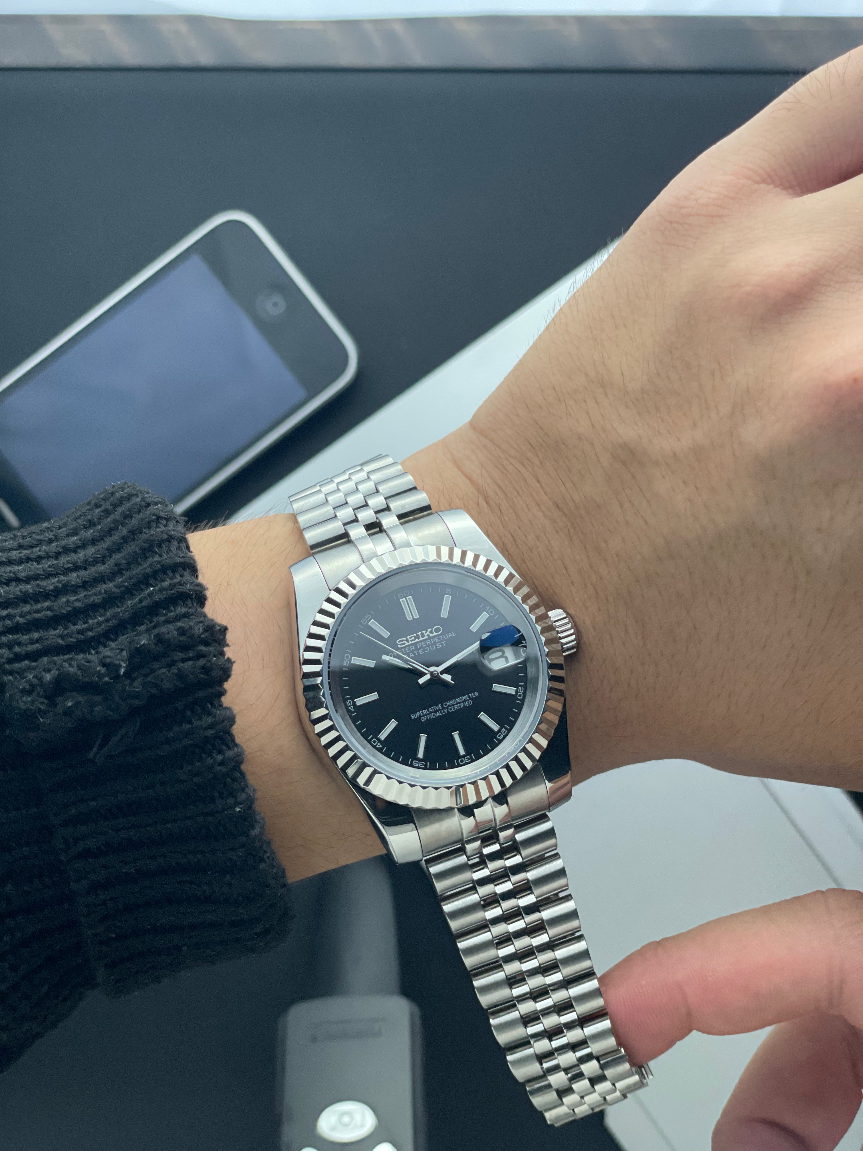 Classic black Datejust Seiko mod