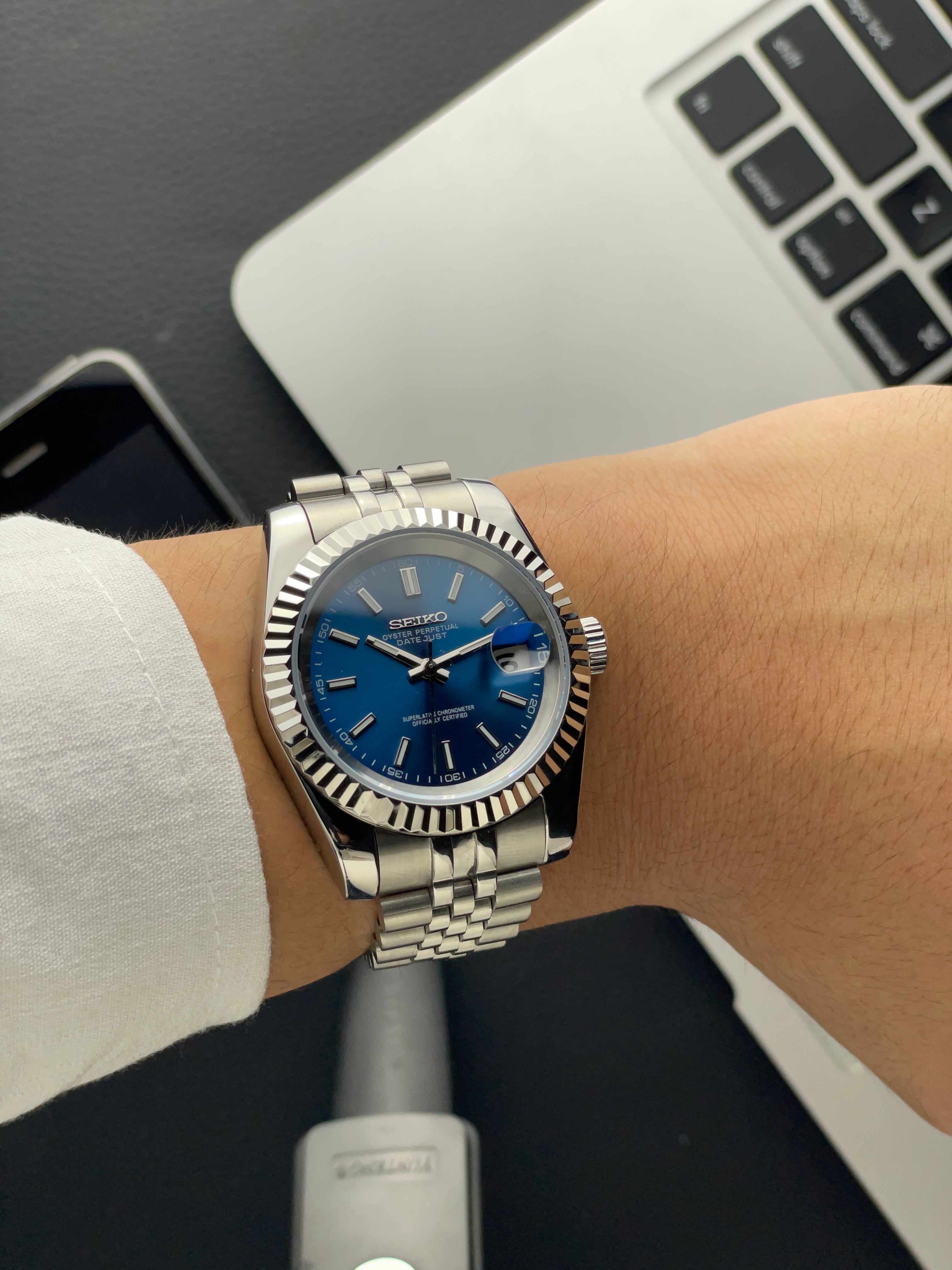 Classic blue Datejust Seiko mod