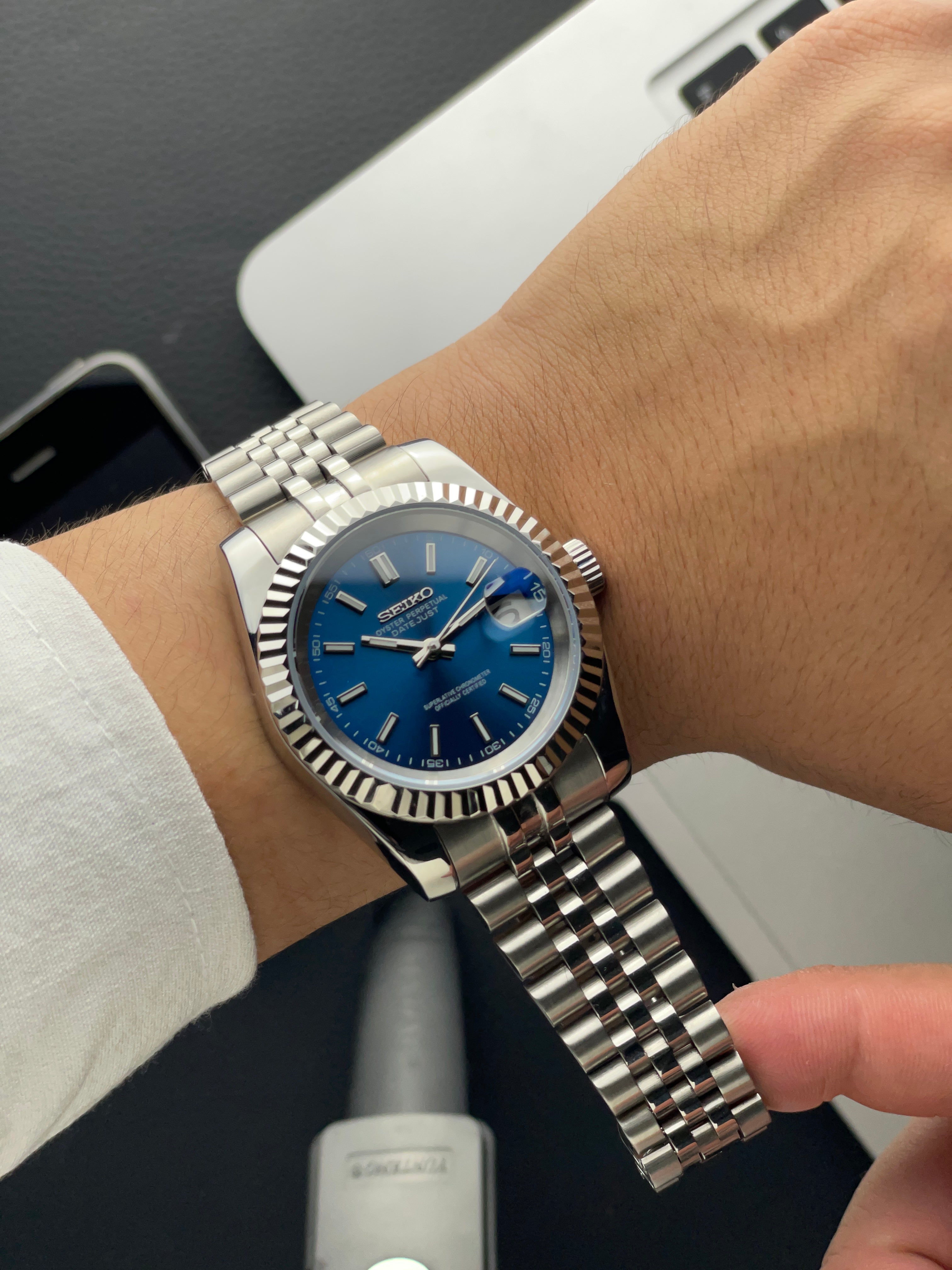 Classic blue Datejust Seiko mod