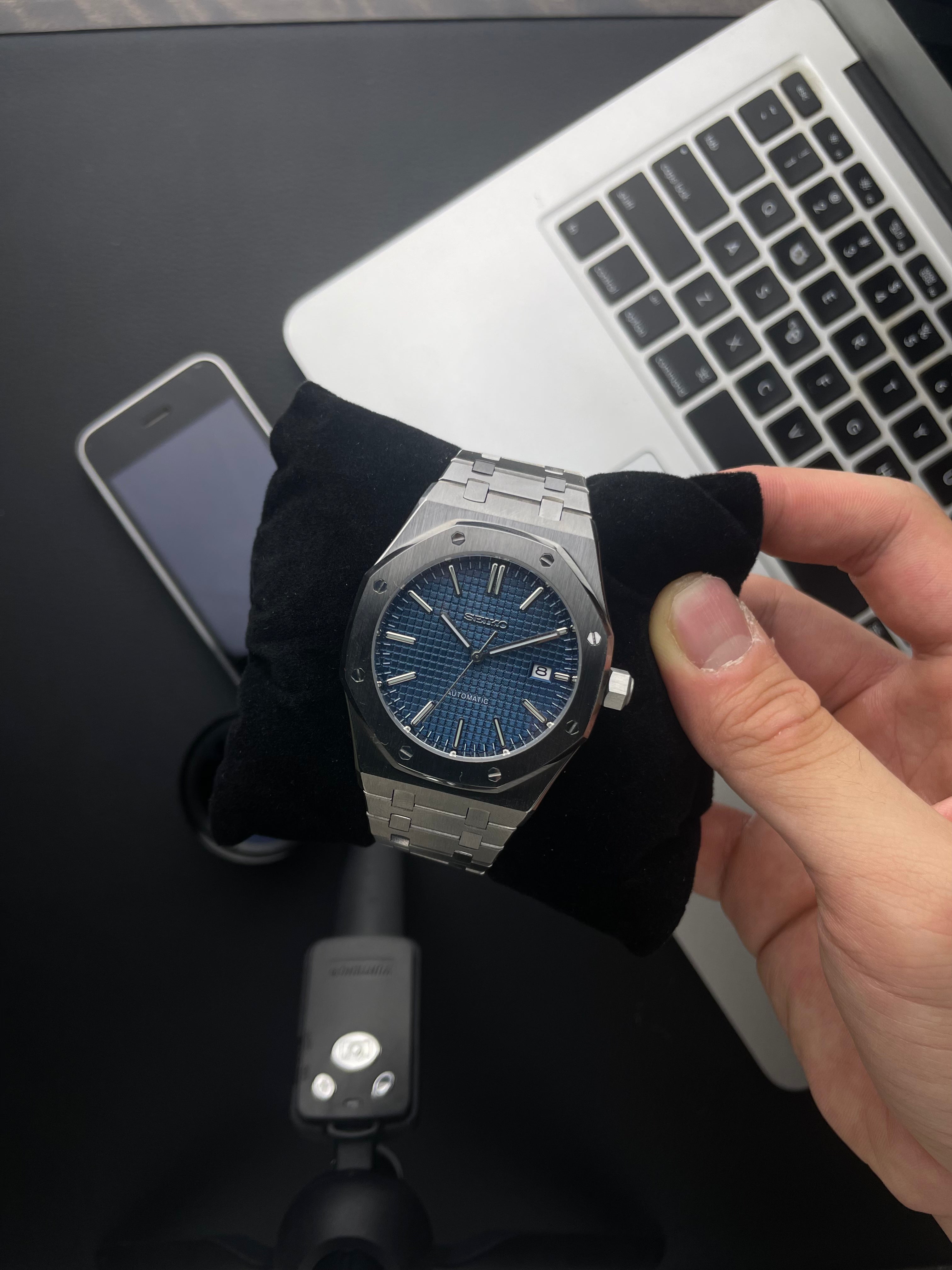 Blue Royal Oak Seiko mod