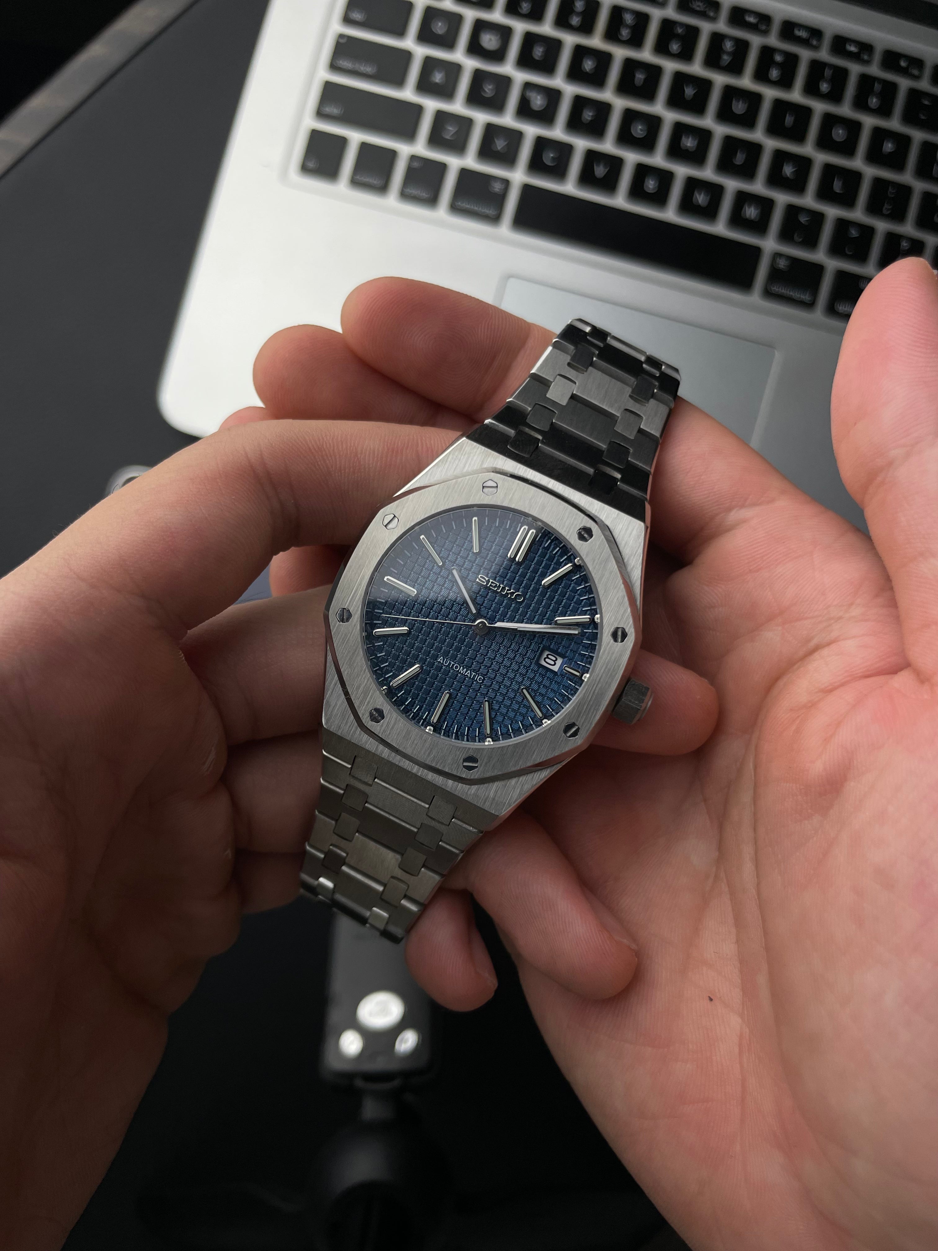 Blue Royal Oak Seiko mod