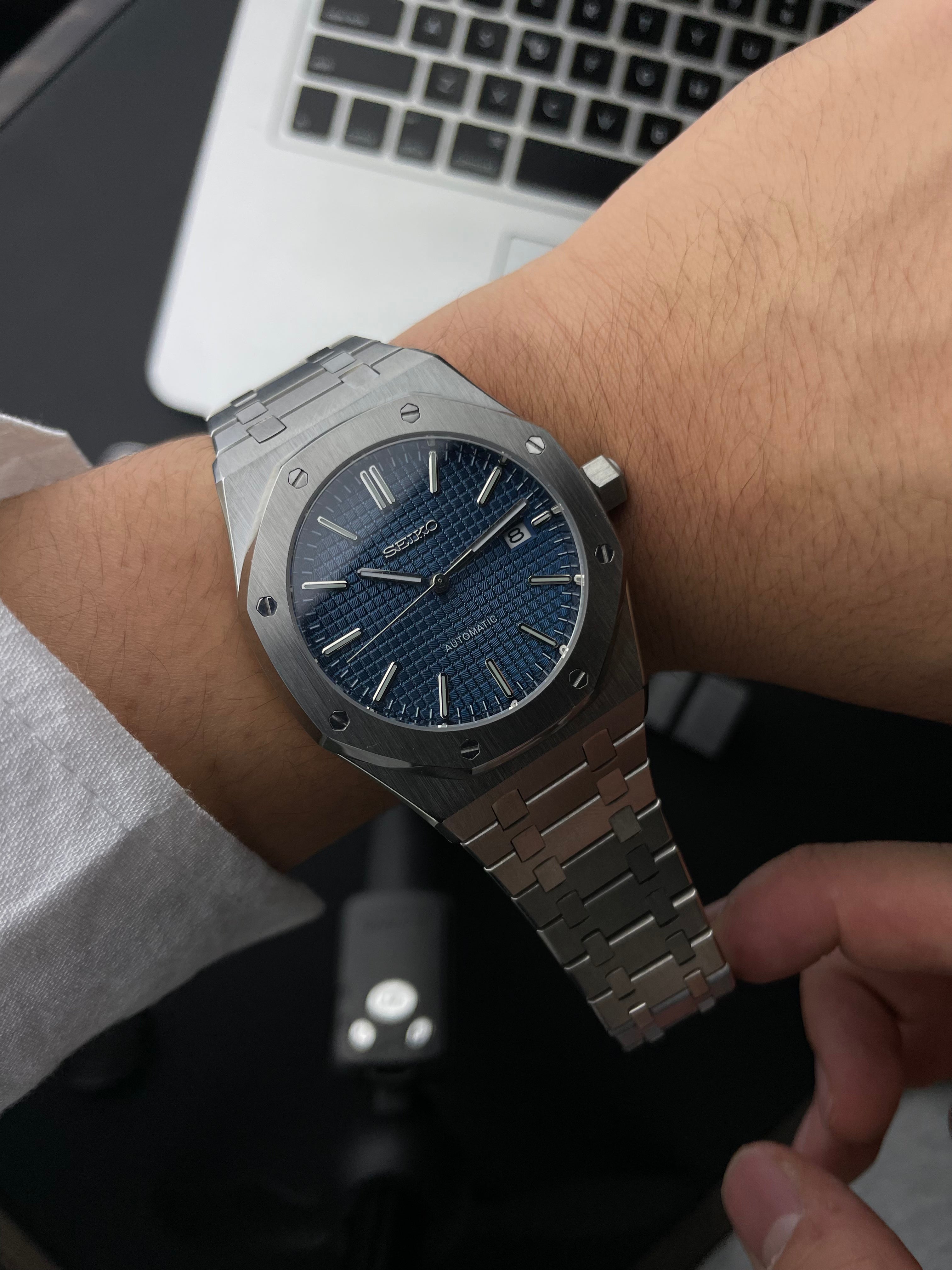 Blue Royal Oak Seiko mod