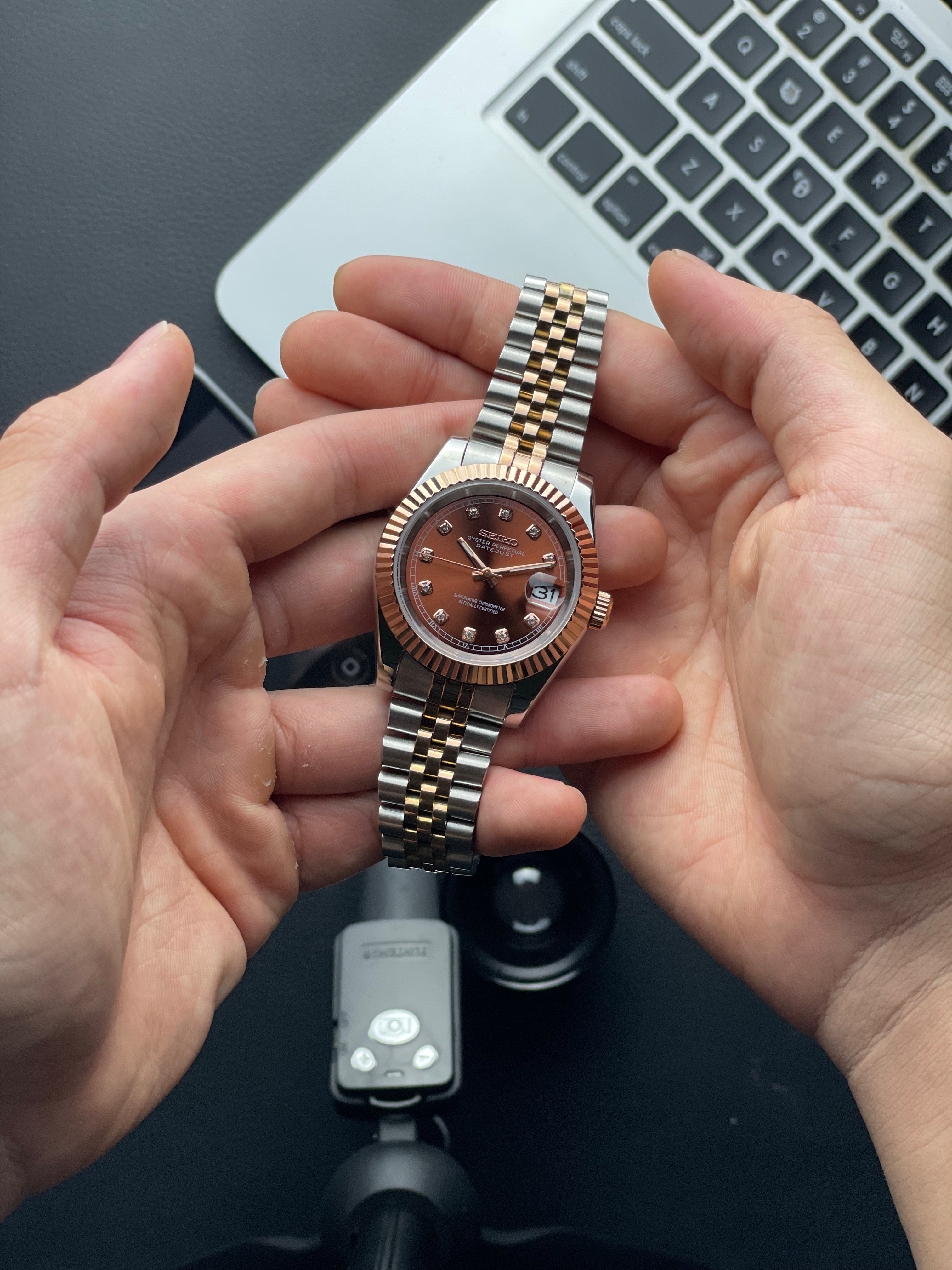 TwoTone rose gold Datejust Seiko mod