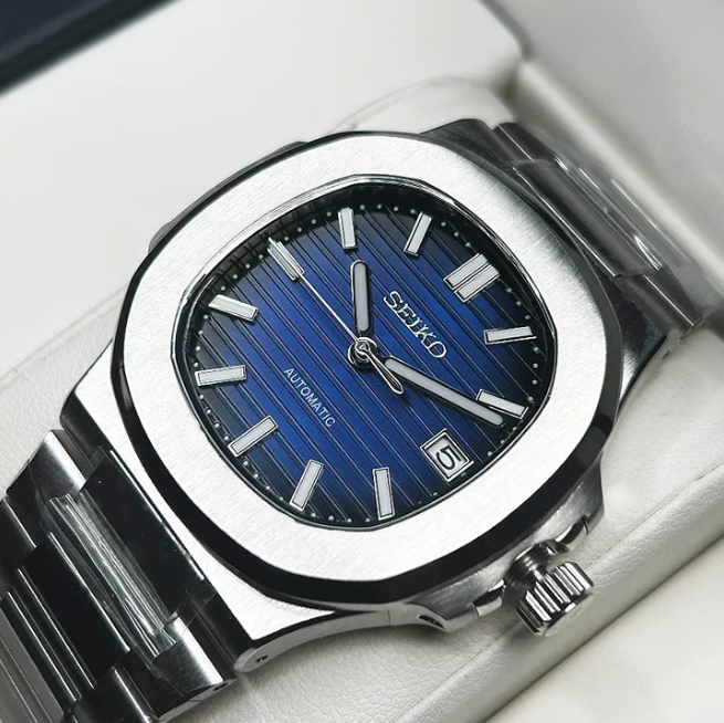 Blue Nautilus Seiko mod