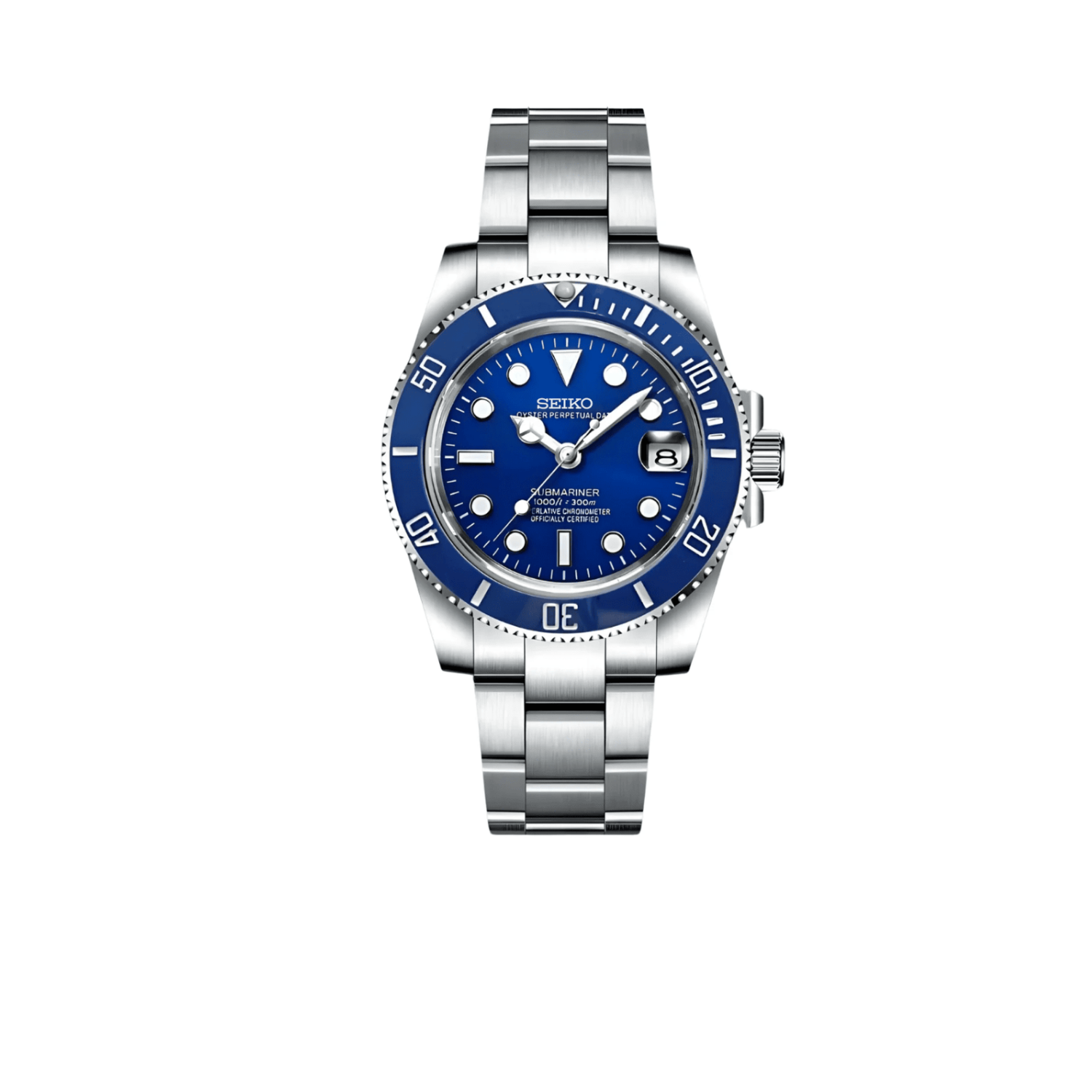 Blue Submariner Seiko mod