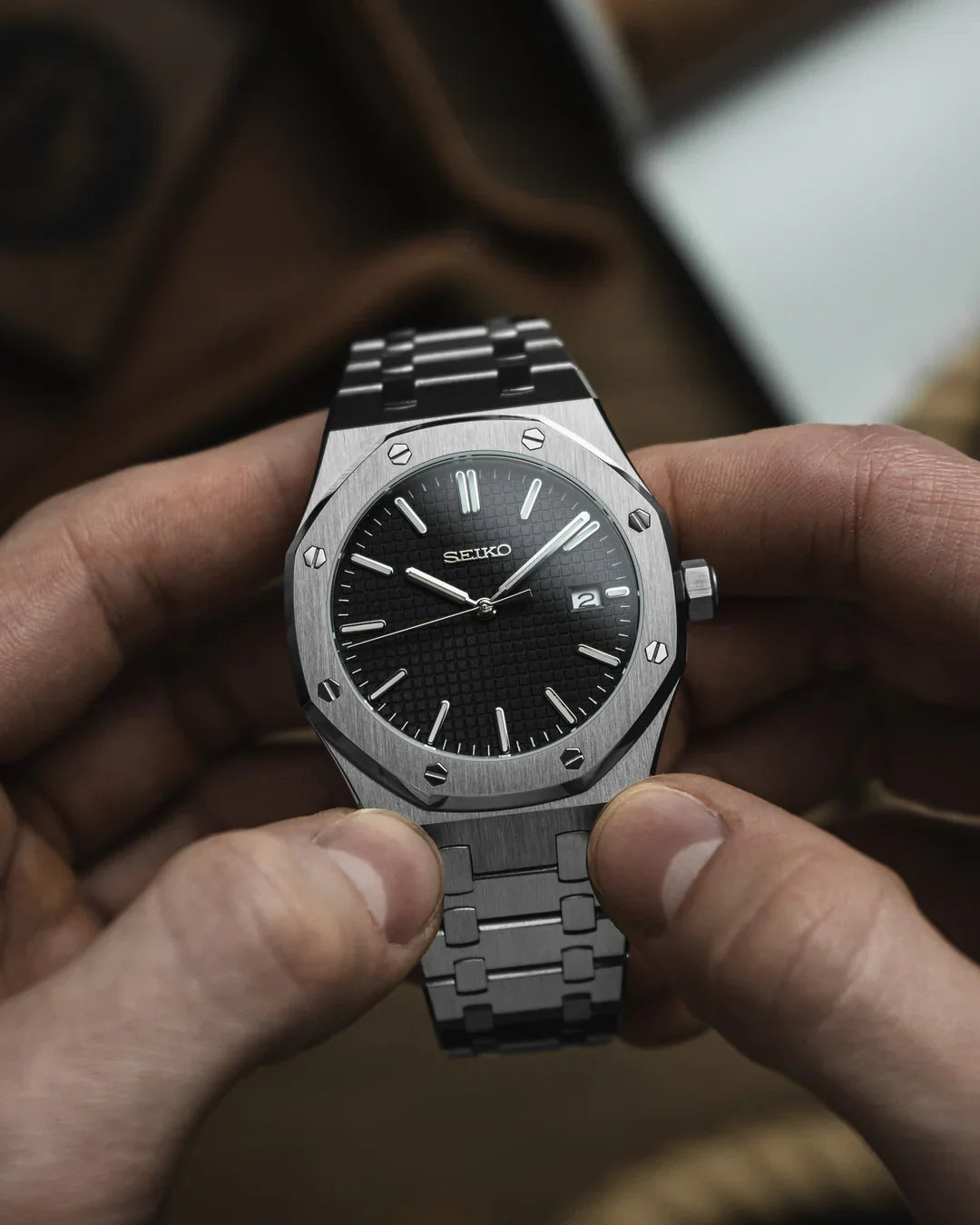 Black Royal Oak Seiko mod