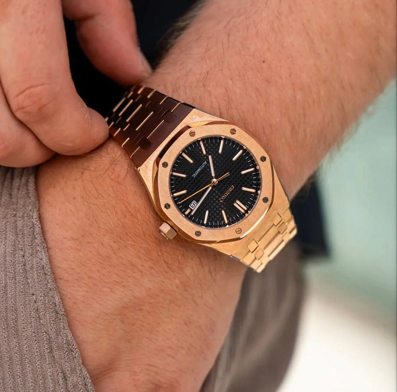 Rose gold Royal Oak Seiko mod