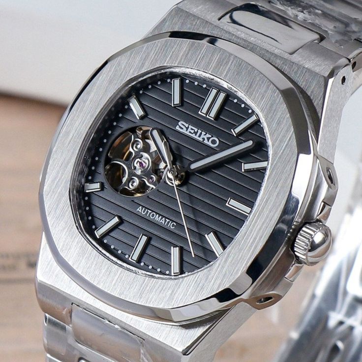 Openheart Black Nautilus Seiko mod