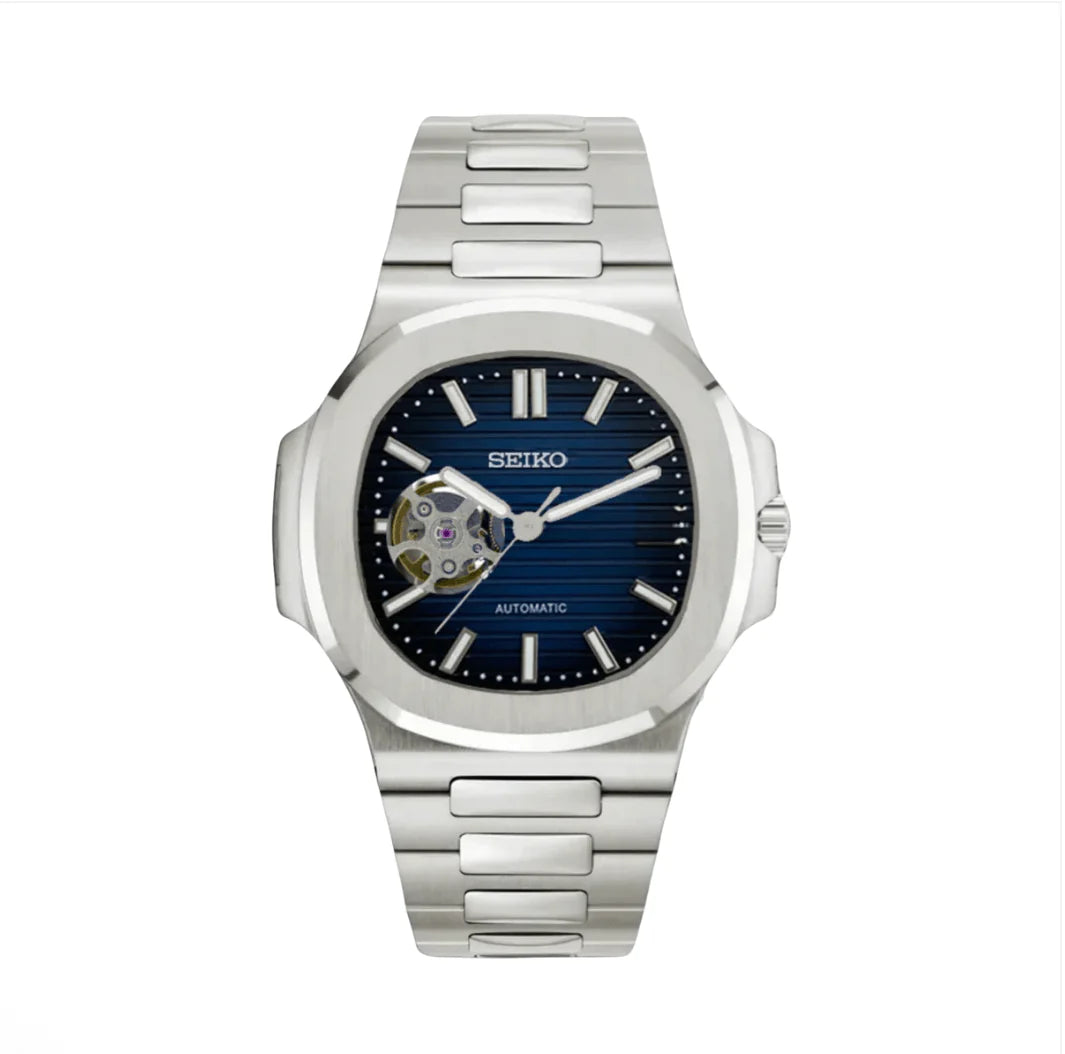 Openheart Blue Nautilus Seiko mod