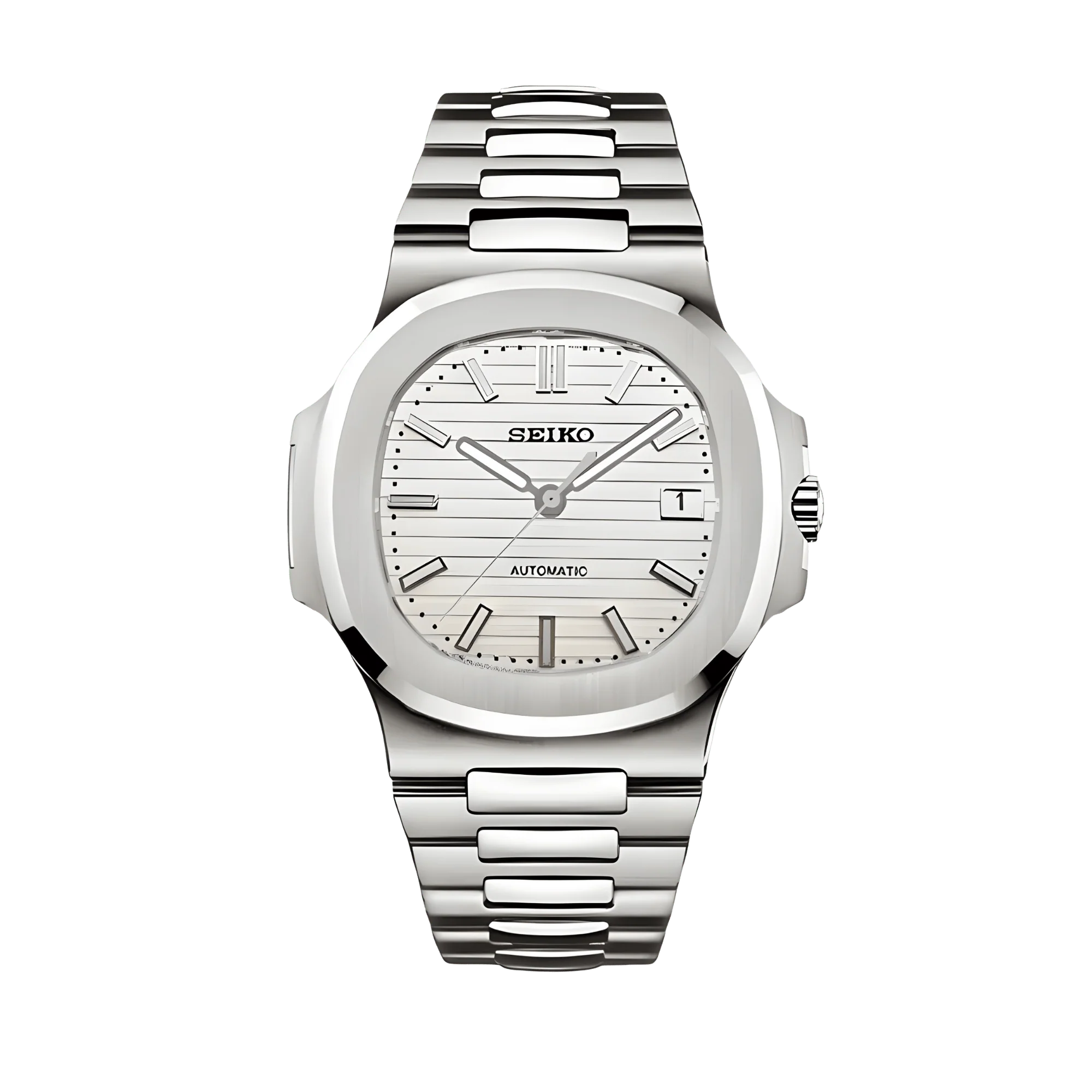 White Nautilus Seiko mod