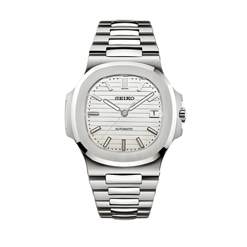 White Nautilus Seiko mod